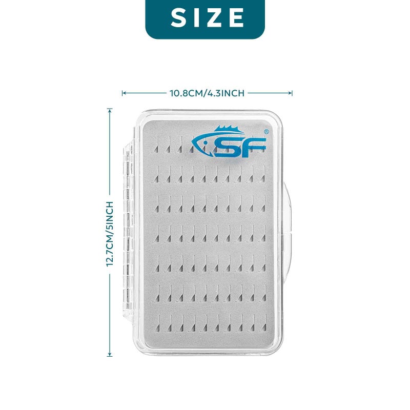 SF صندوق صيد السمك SF بلاستيك جيب صناديق ذبابة رقيقة غطاء شفاف صناديق صيد السمك بفوم شق سهل - Image 2